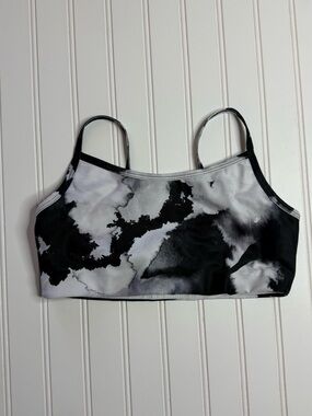 Jordan Black & White Marble-Print Sports Bralette